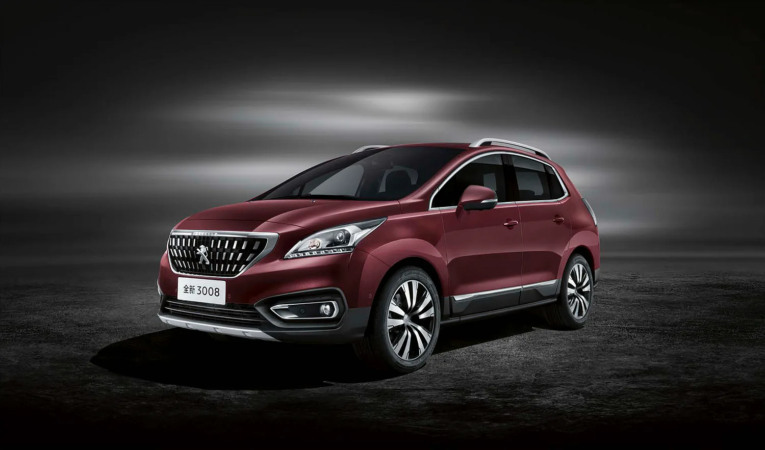 Peugeot 3008 in a dark studio