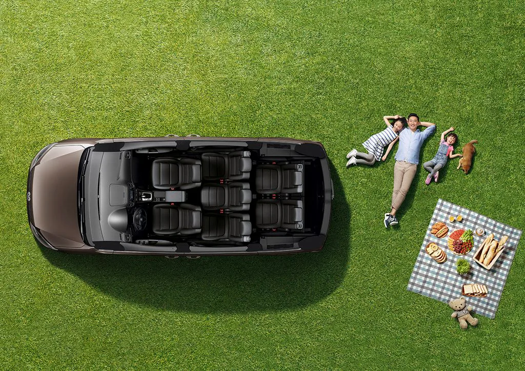 Top-down lifestyle set on the lawn